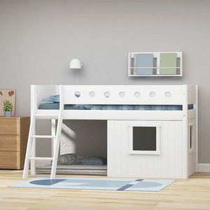 Mid sleeper WHITE 200x90 Sl. ladder & Tree hut White window