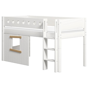Mid sleeper WHITE 200x90 Str. ladder & Tree hut Oak window