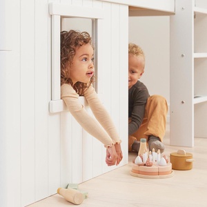 Mid sleeper WHITE 200x90 Str. ladder & Tree hut White window