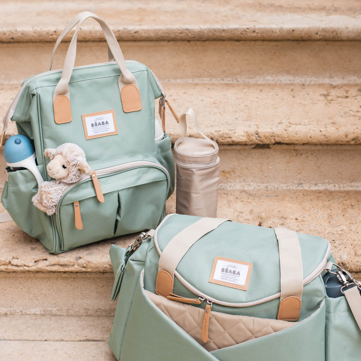 Mochila cambiador Wellington Béaba verde salvia