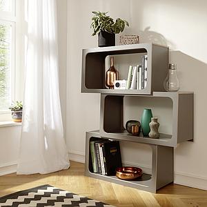 Module d'étagères BOXIT Mueller anthracite - bord en bouleau