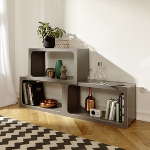 Module d'étagères BOXIT Müller Small Living anthracite - bord en bouleau