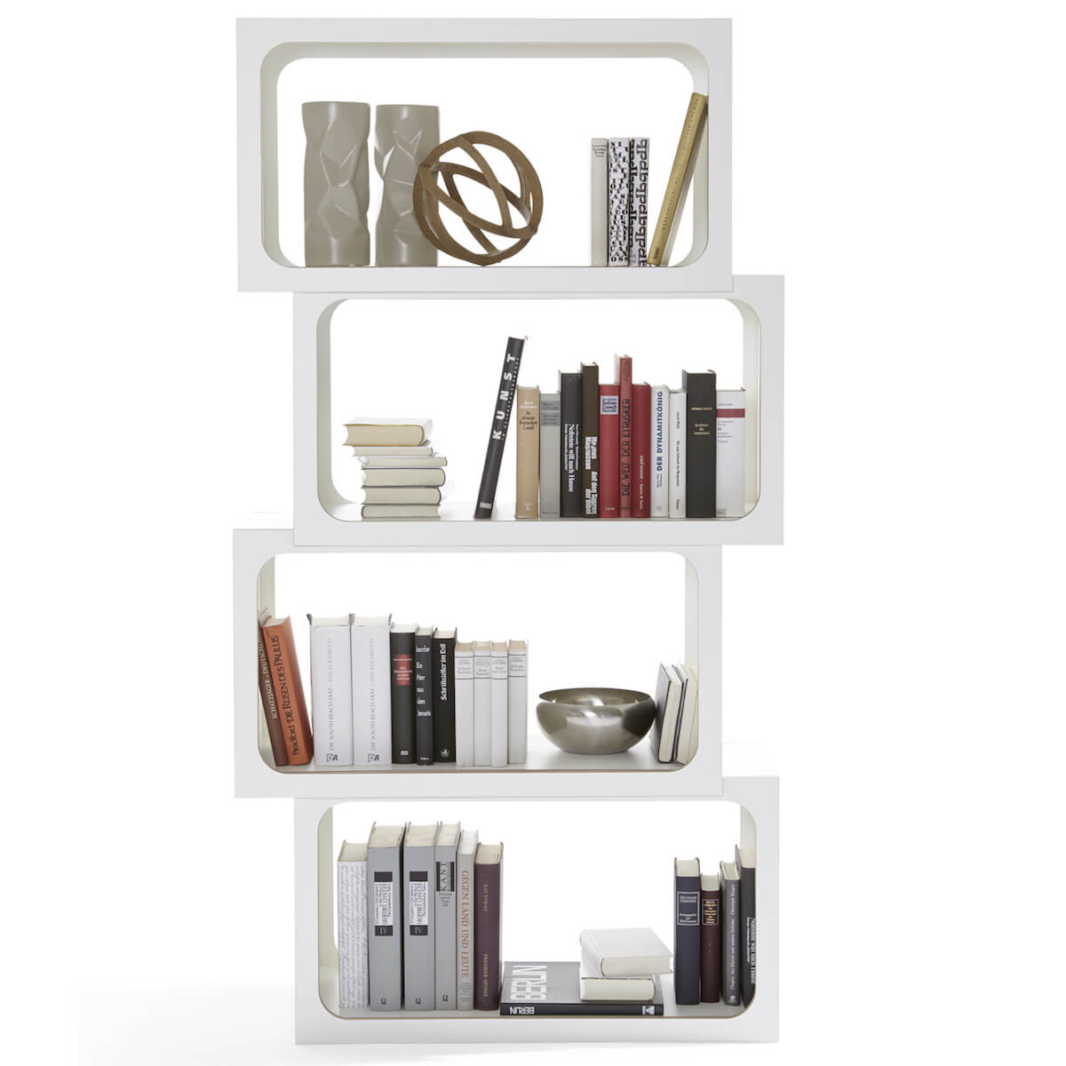 Module d'étagères BOXIT Müller Small Living blanc - bord en bouleau