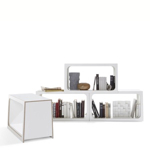 Module d'étagères BOXIT Müller Small Living blanc - bord en bouleau