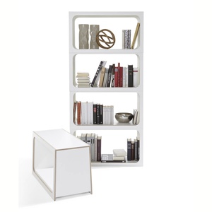 Module d'étagères BOXIT Müller Small Living blanc - bord en bouleau