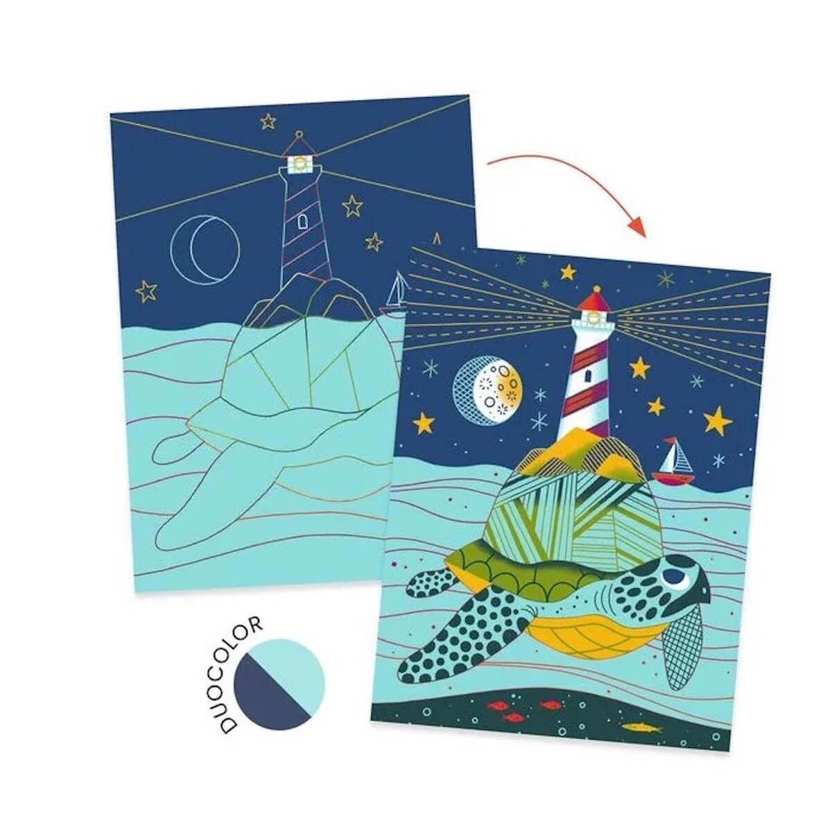 Motif à gratter Dessus - dessous Djeco