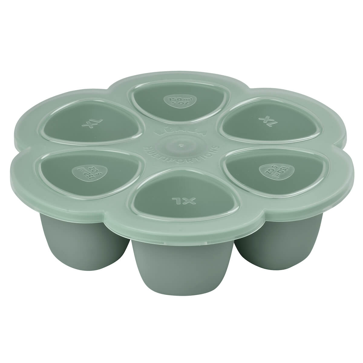 Multiportions silicone 6x150ml Beaba vert sauge