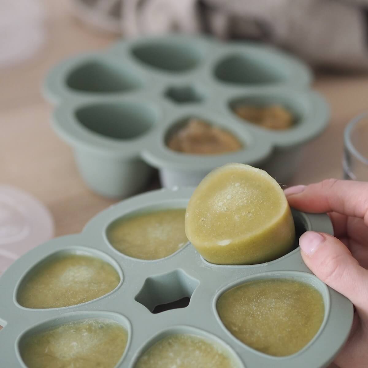 Multiportions silicone 6x150ml Beaba vert sauge