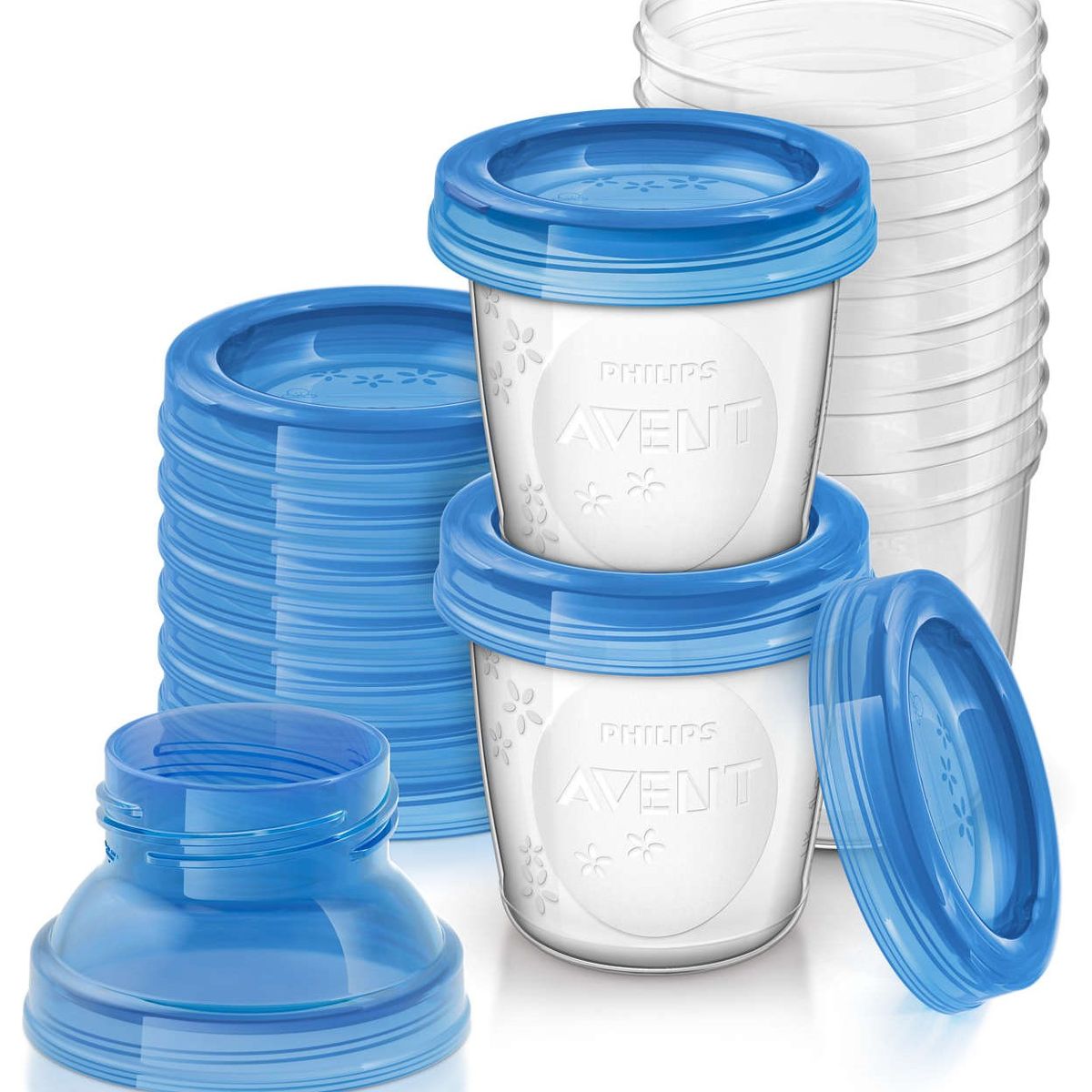 NATURAL VIA by Avent Lot de 10 pots/couvercles de conservation 180ml
