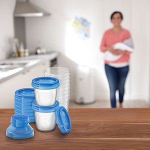 NATURAL VIA by Avent Lot de 10 pots/couvercles de conservation 180ml