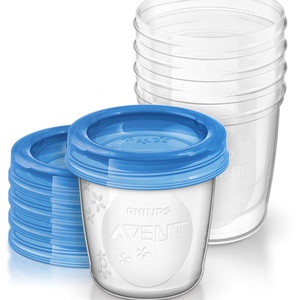 NATURAL VIA by Avent Lot de 5 pots/couvercles de conservation 180ml