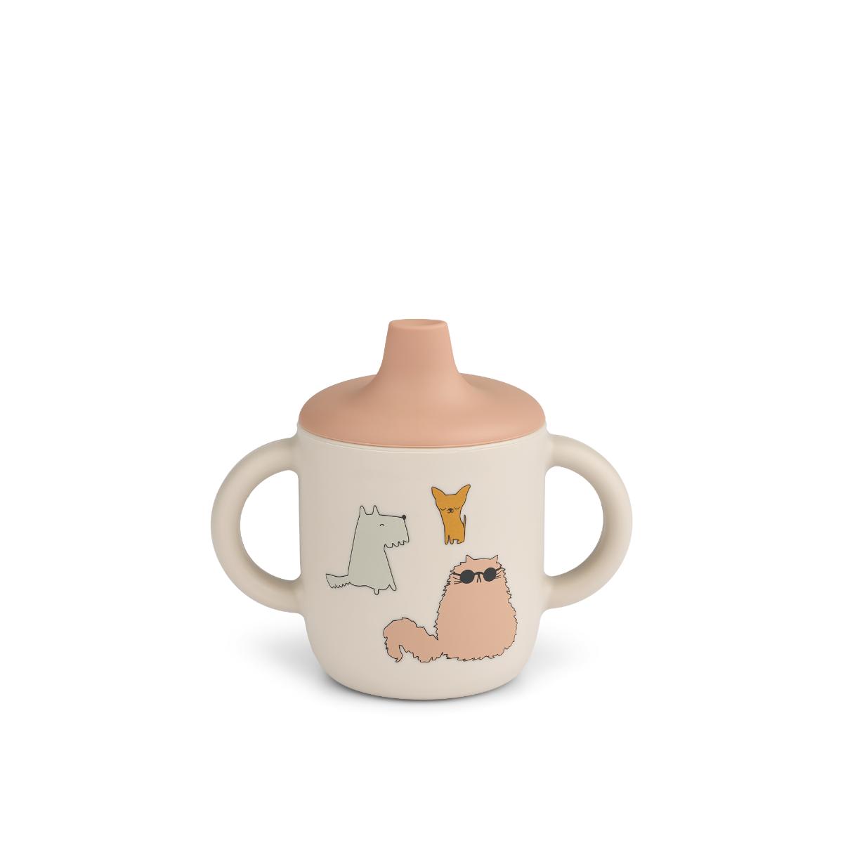 Neil Sippy Cup Liewood Cats and Dogs sandy