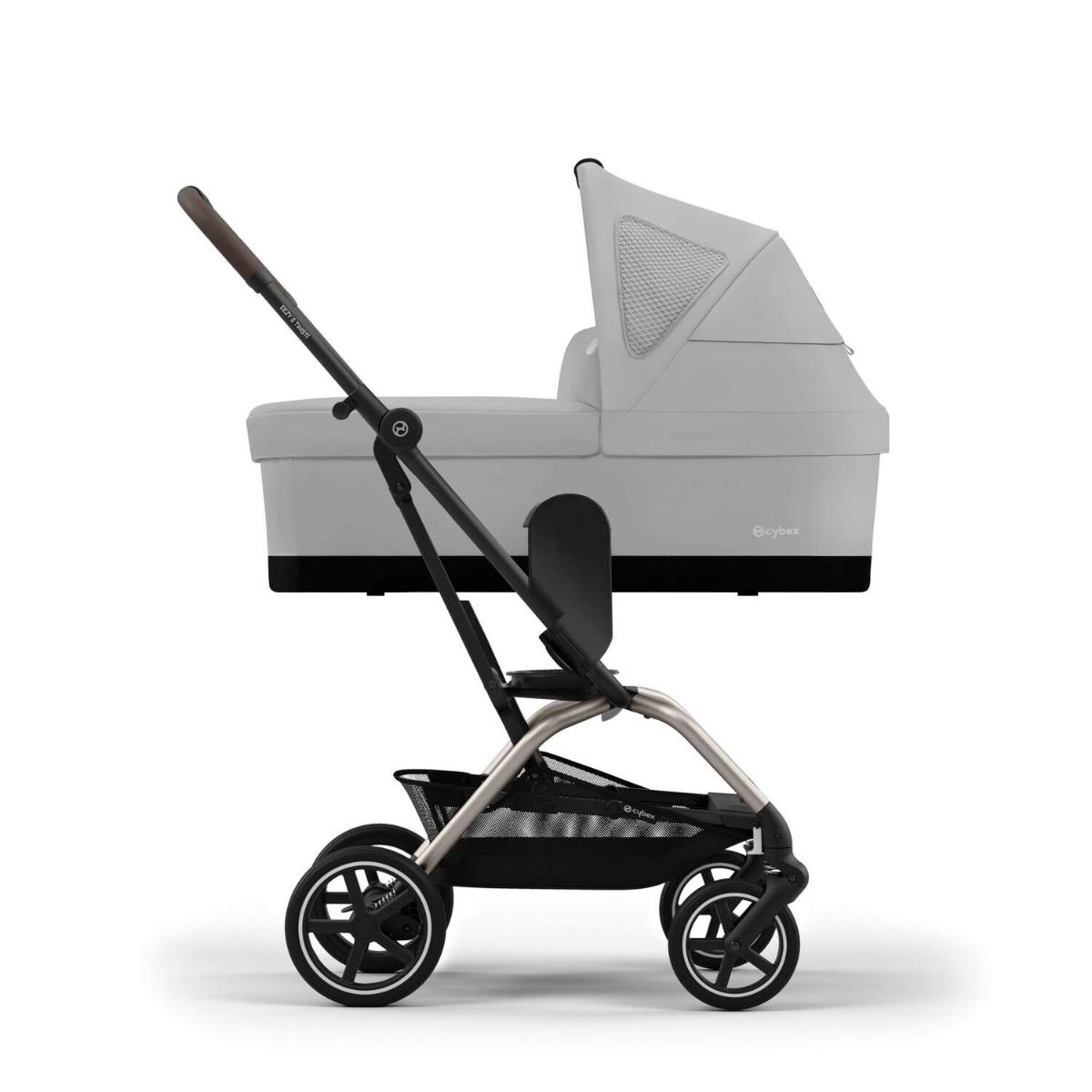 NEW Poussette EEZY S TWIST+ 2 Cybex cuir black-siège canvas fog gry light grey 