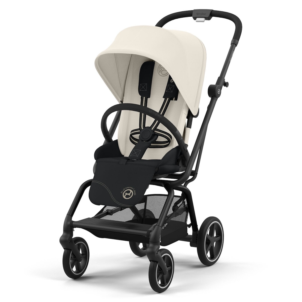 NEW Poussette EEZY S TWIST+ 2 Cybex cuir black-siège canvas white light beige 
