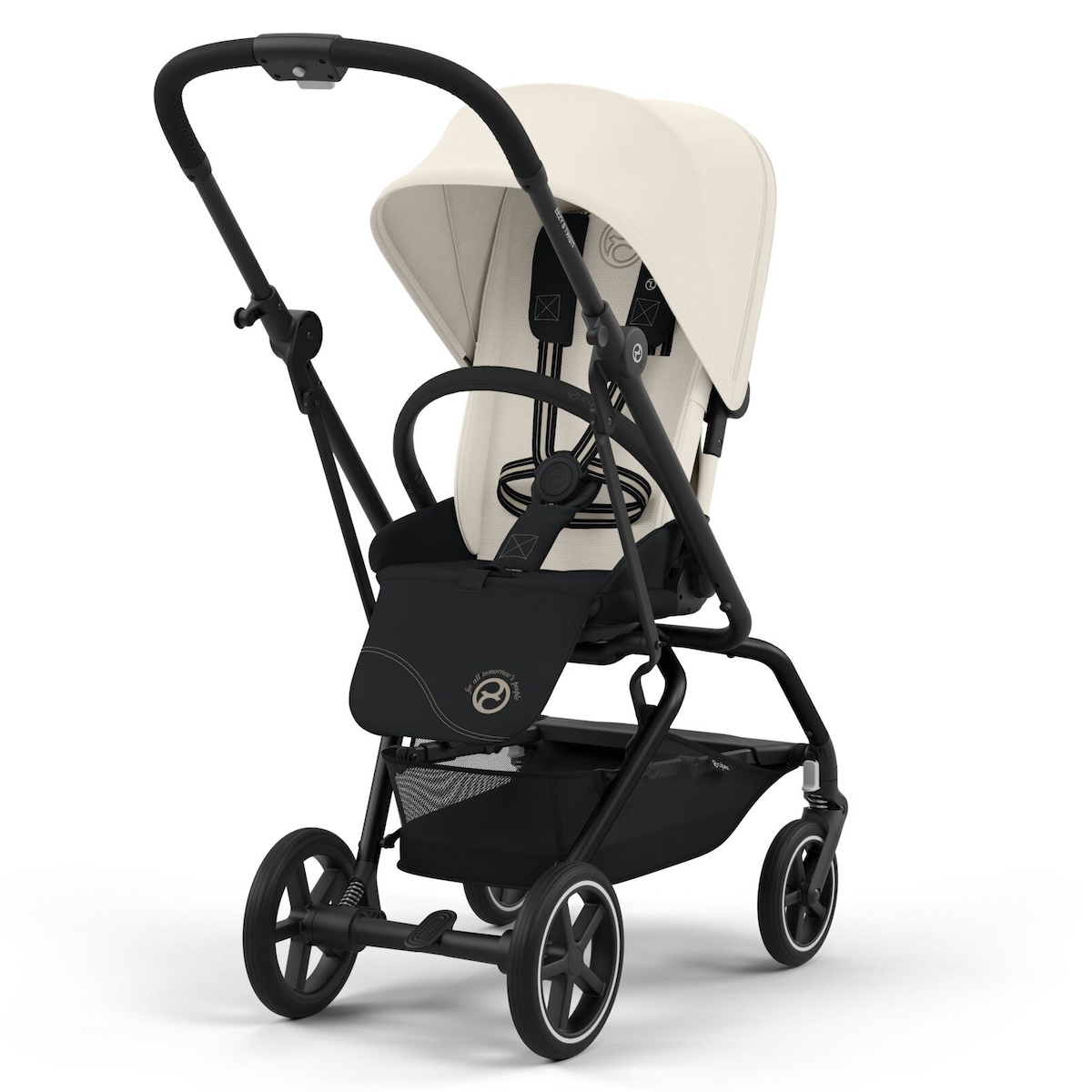 NEW Poussette EEZY S TWIST+ 2 Cybex cuir black-siège canvas white light beige 