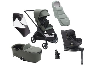 ONLY FOR SPAIN - Pack Bugaboo DRAGONFLY complète nouveau-né hiver noir-vert forêt