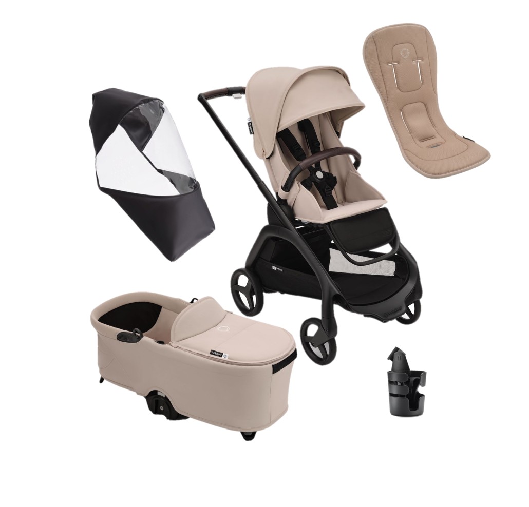ONLY FOR SPAIN - Pack Bugaboo DRAGONFLY essentiel poussette été noir-desert taupe