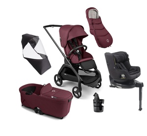 ONLY FOR SPAIN - Pack Bugaboo DRAGONFLY omplète nouveau-né hiver noir-rouge cerise