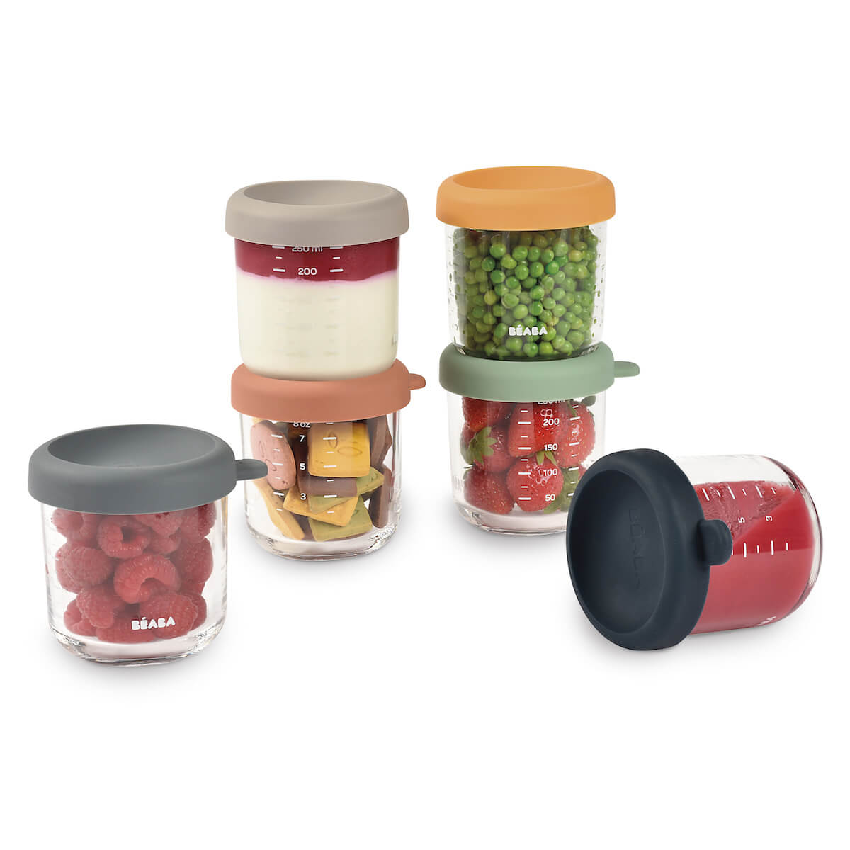 Pack de 6 pots en verre 250ml Sunrise Béaba