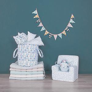 Panier à jouets GRANDES GOUTTES Abitare Kids bleu-vert 