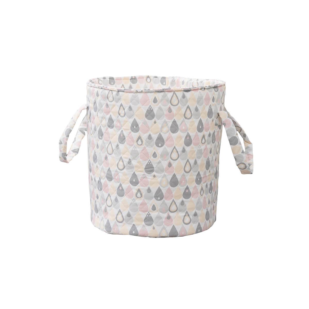 Panier à jouets GRANDES GOUTTES Abitare Kids rose-jaune 