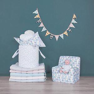 Panier à jouets PETITES GOUTTES Abitare Kids bleu-vert 