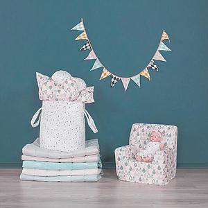 Panier à jouets PETITES GOUTTES Abitare Kids rose-jaune 