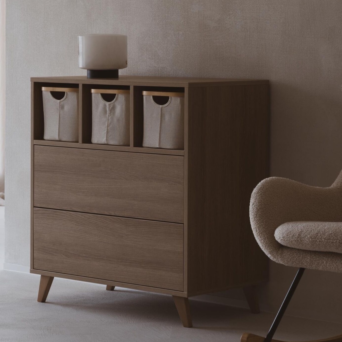 Panier commode loft Quax naturel beige