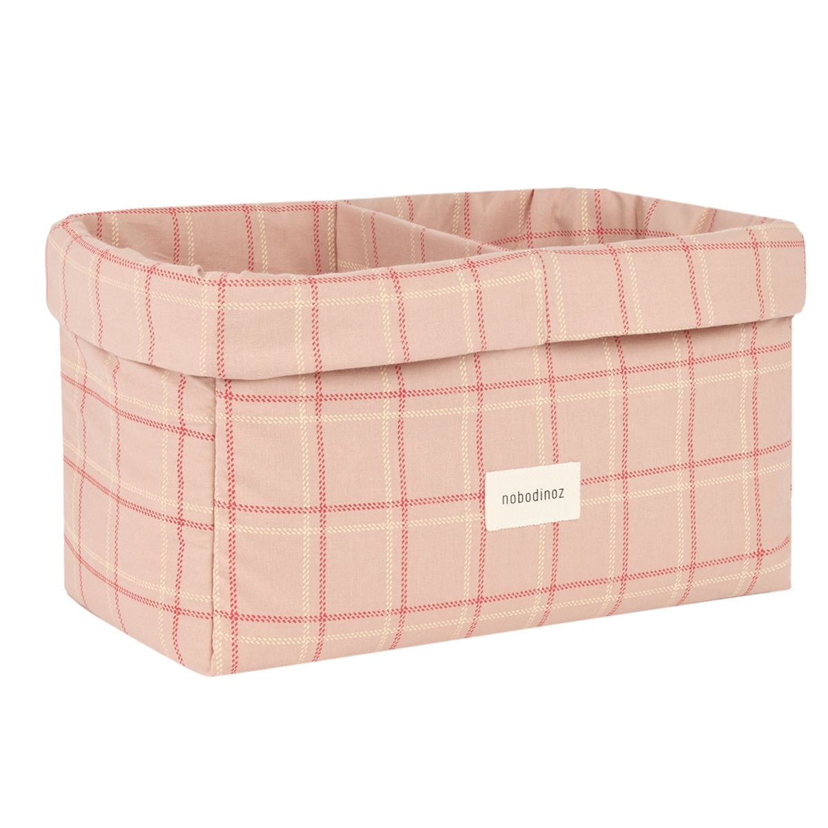 Panier de rangement 30x20cm STORIES Nobodinoz pink red checks