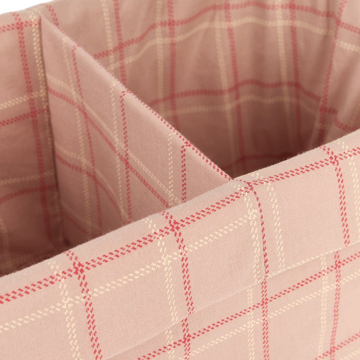 Panier de rangement 30x20cm STORIES Nobodinoz pink red checks