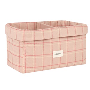 Panier de rangement 30x20cm STORIES Nobodinoz pink red checks