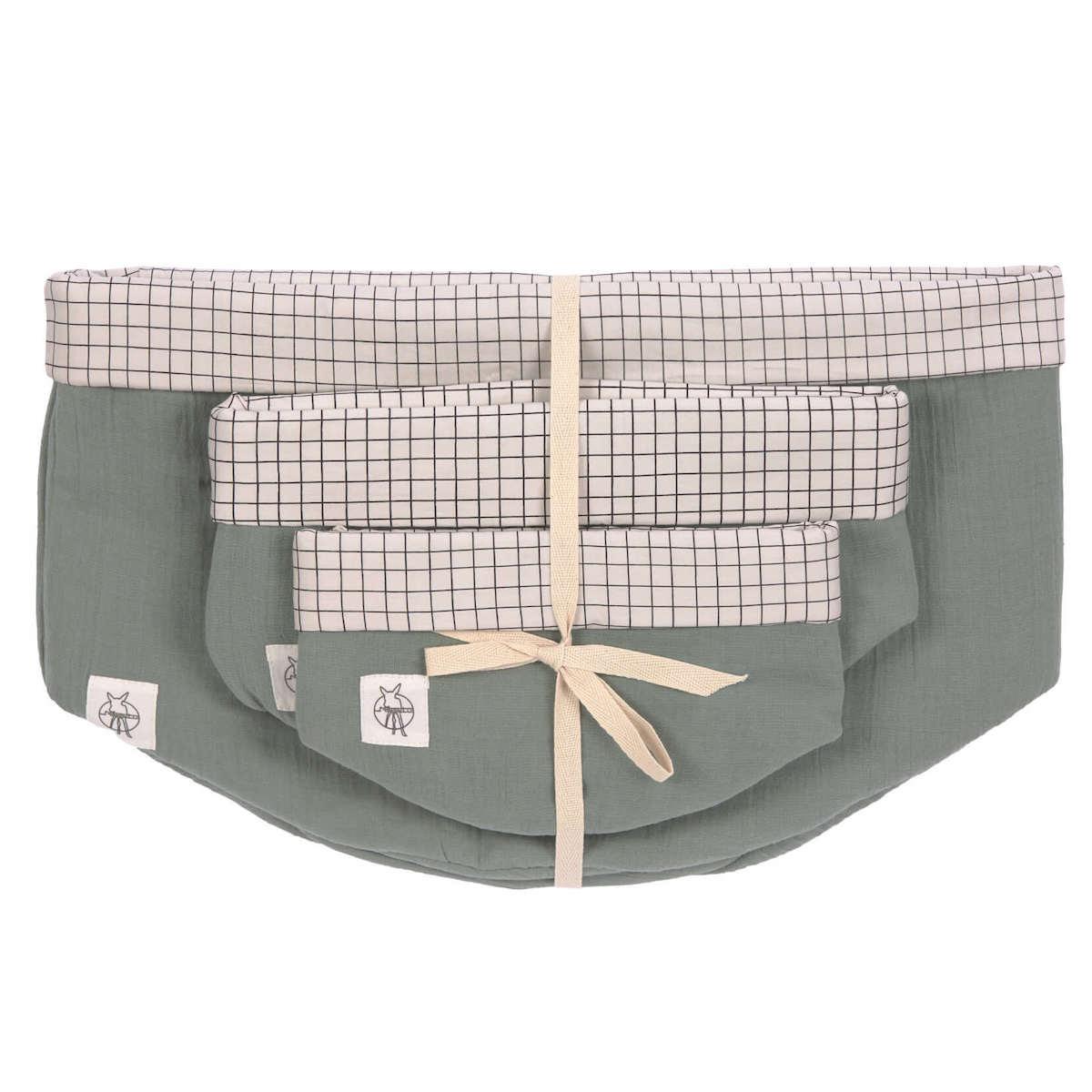 Panier de rangement 3pcs MUSLIN Laessig green