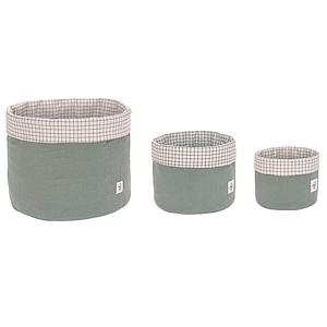 Panier de rangement 3pcs MUSLIN Laessig green