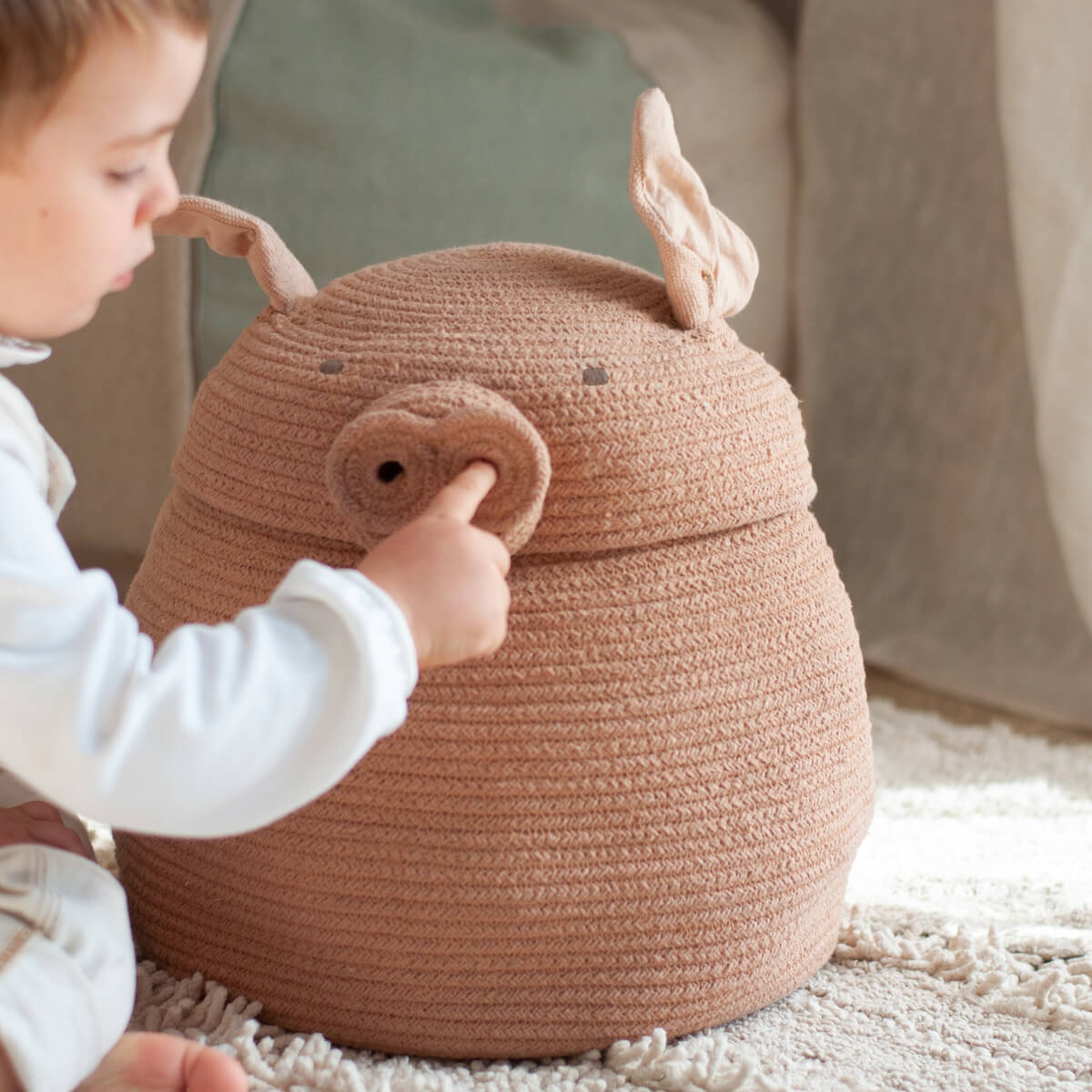 Panier de rangements 32x30cm PEGGY PIG Lorena Canals