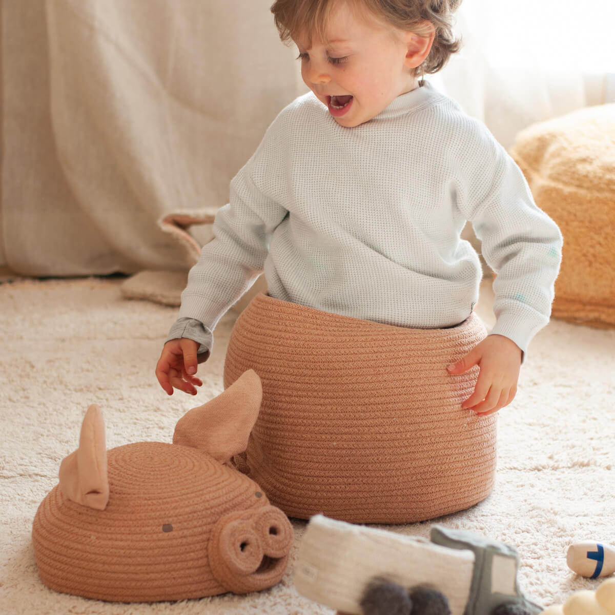 Panier de rangements 32x30cm PEGGY PIG Lorena Canals