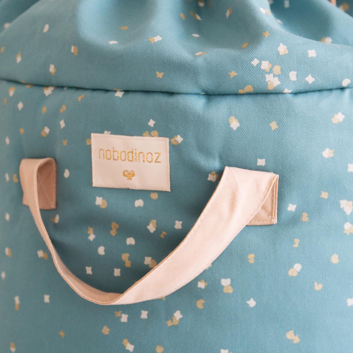 Panier rangement 60x42cm BAMBOO ELEMENTS Nobodinoz gold confetti-magic green