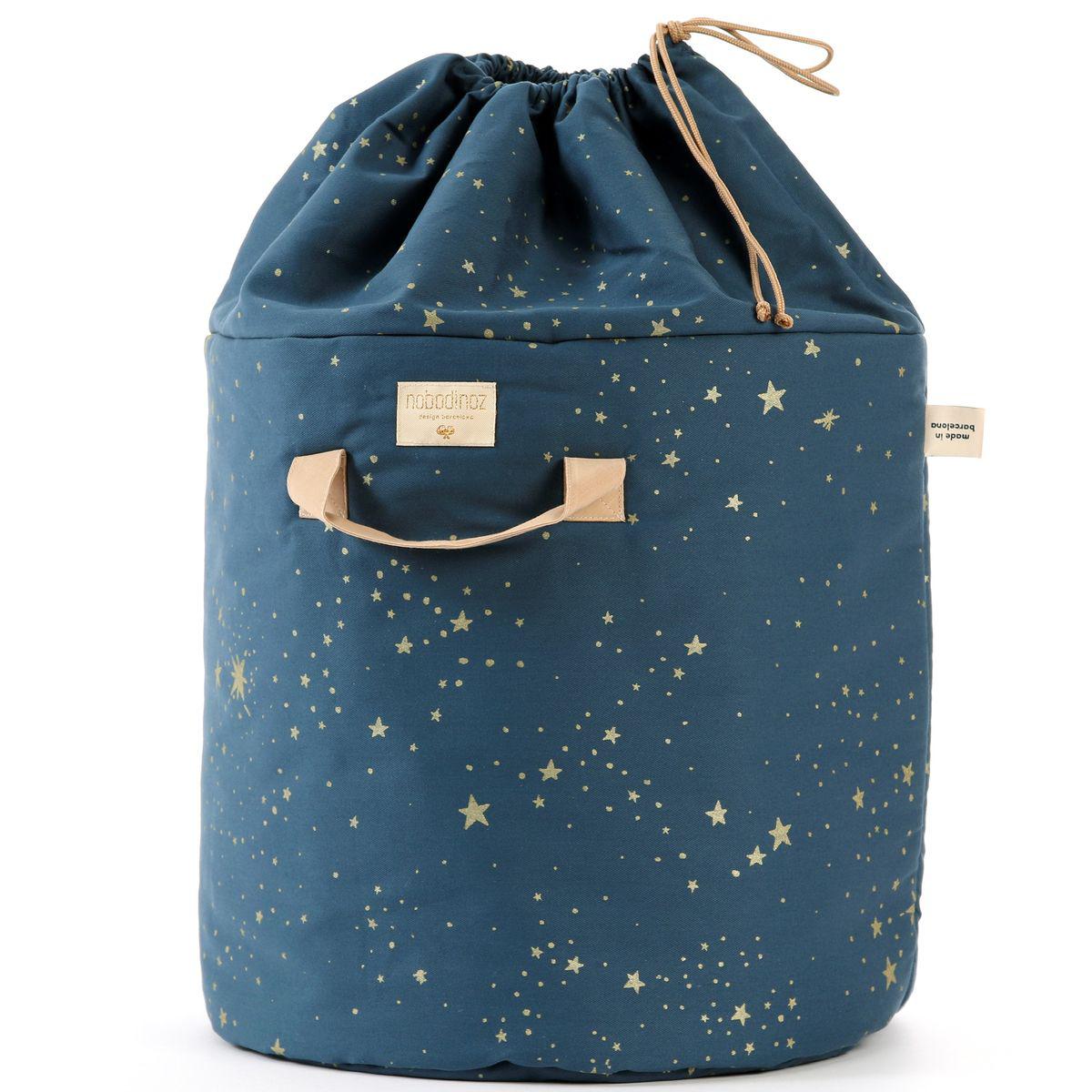 Panier rangement 60x42cm BAMBOO Nobodinoz gold stella-night blue