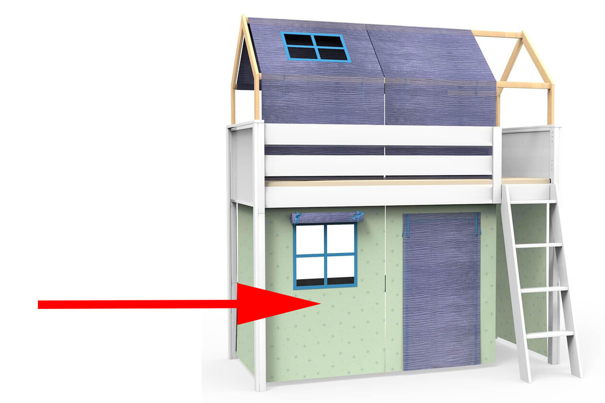 Panneau textile fenêtre lit haut KASVA Bobble green and blue