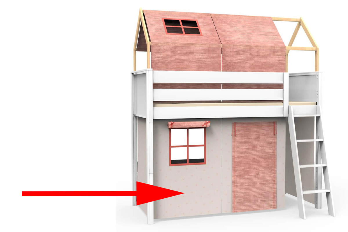 Panneau textile fenêtre lit haut KASVA Bobble pink