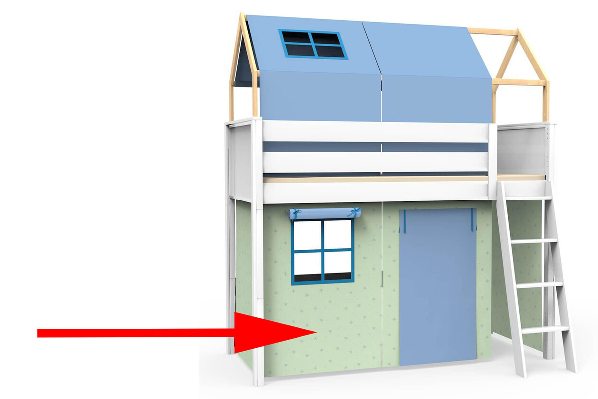 Panneau textile fenêtre lit haut KASVA Viena green and blue