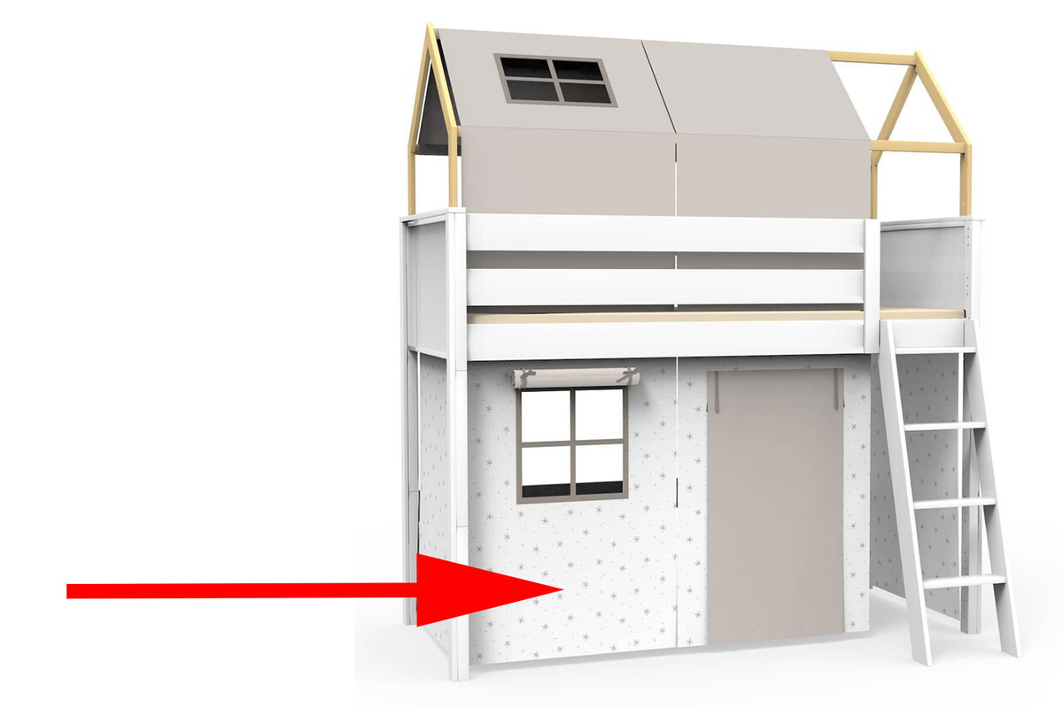 Panneau textile fenêtre lit haut KASVA Viena grey