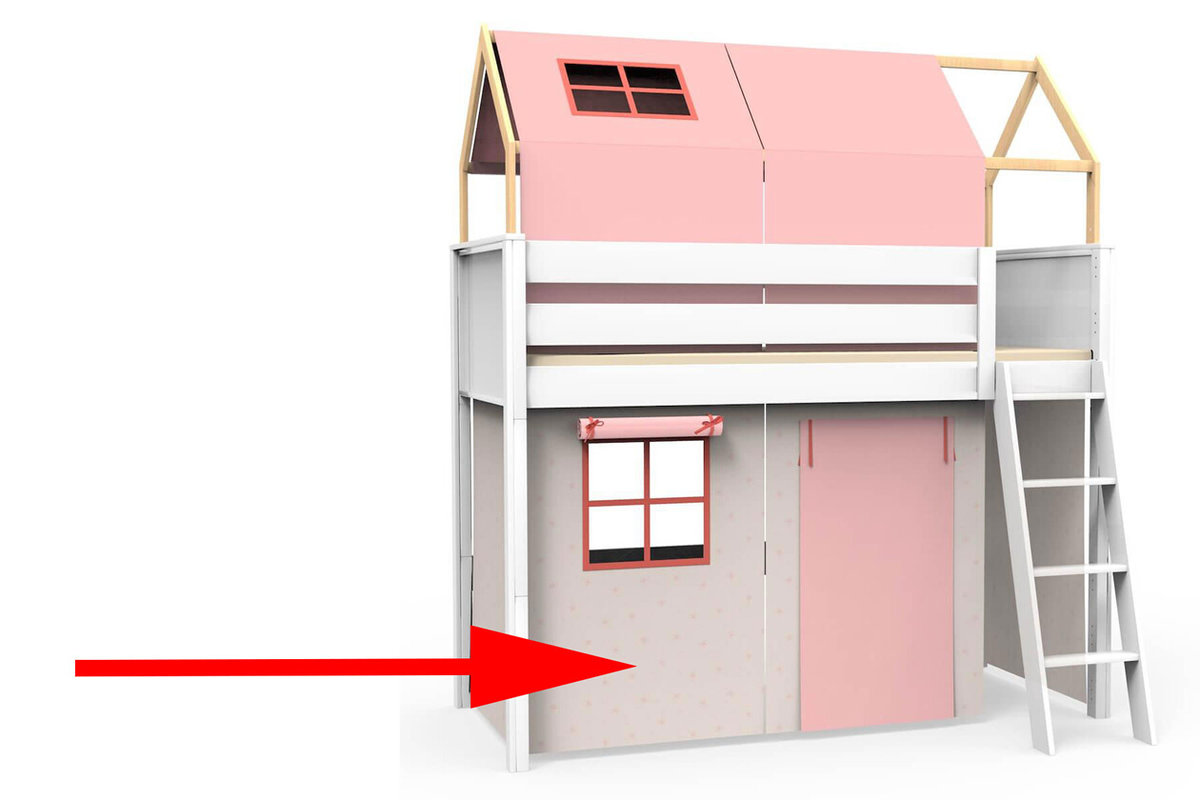 Panneau textile fenêtre lit haut KASVA Viena pink