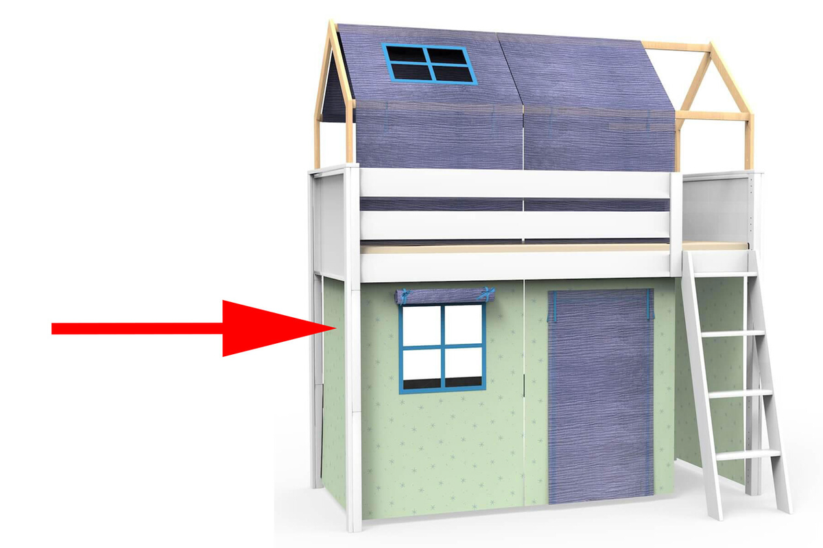 Panneau textile lit haut KASVA Stars green and blue