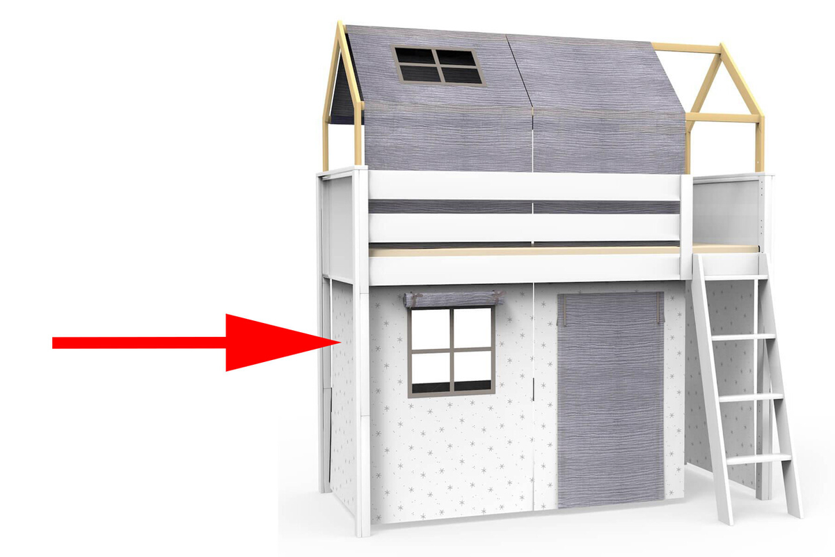 Panneau textile lit haut KASVA Stars grey