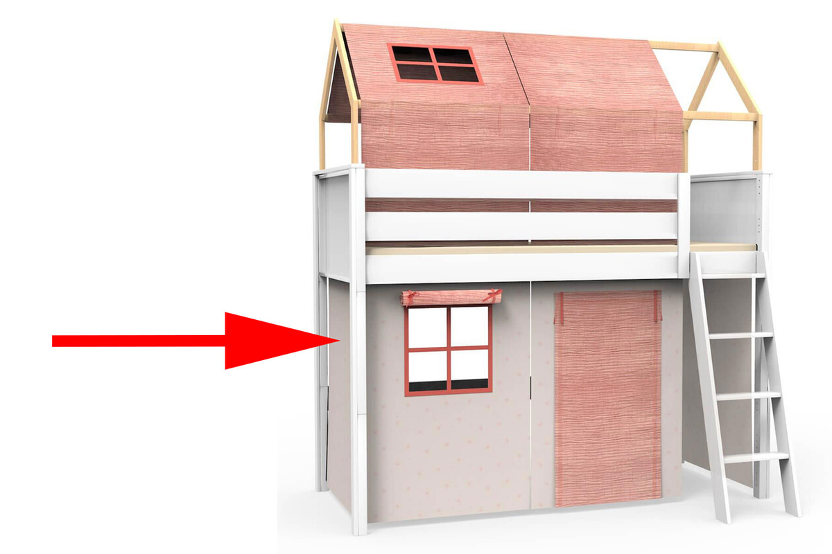 Panneau textile lit haut KASVA Stars pink