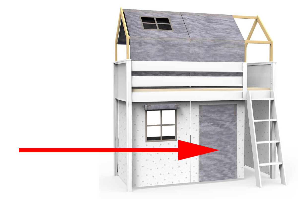 Panneau textile porte lit haut KASVA Bobble grey