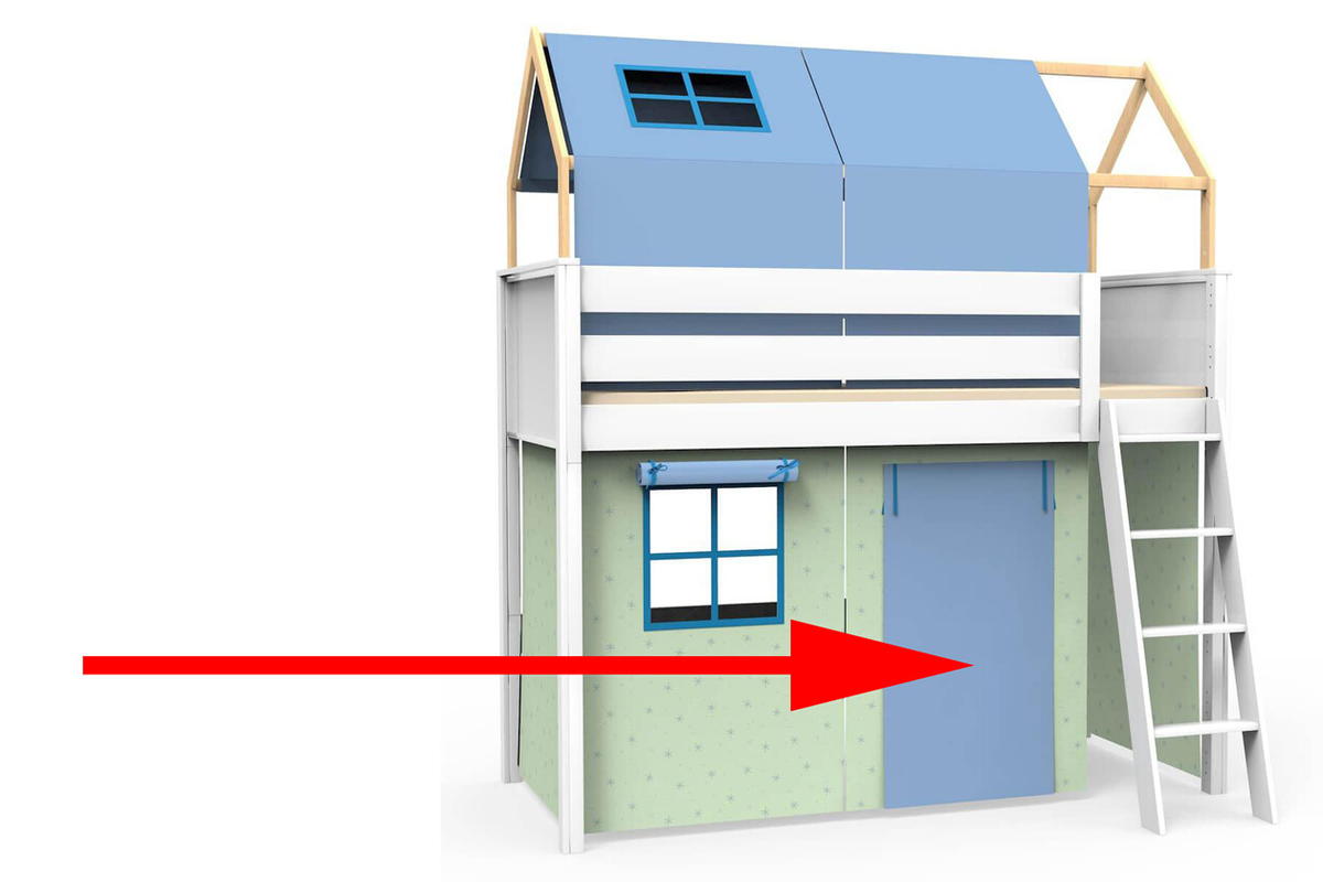 Panneau textile porte lit haut KASVA Viena green and blue