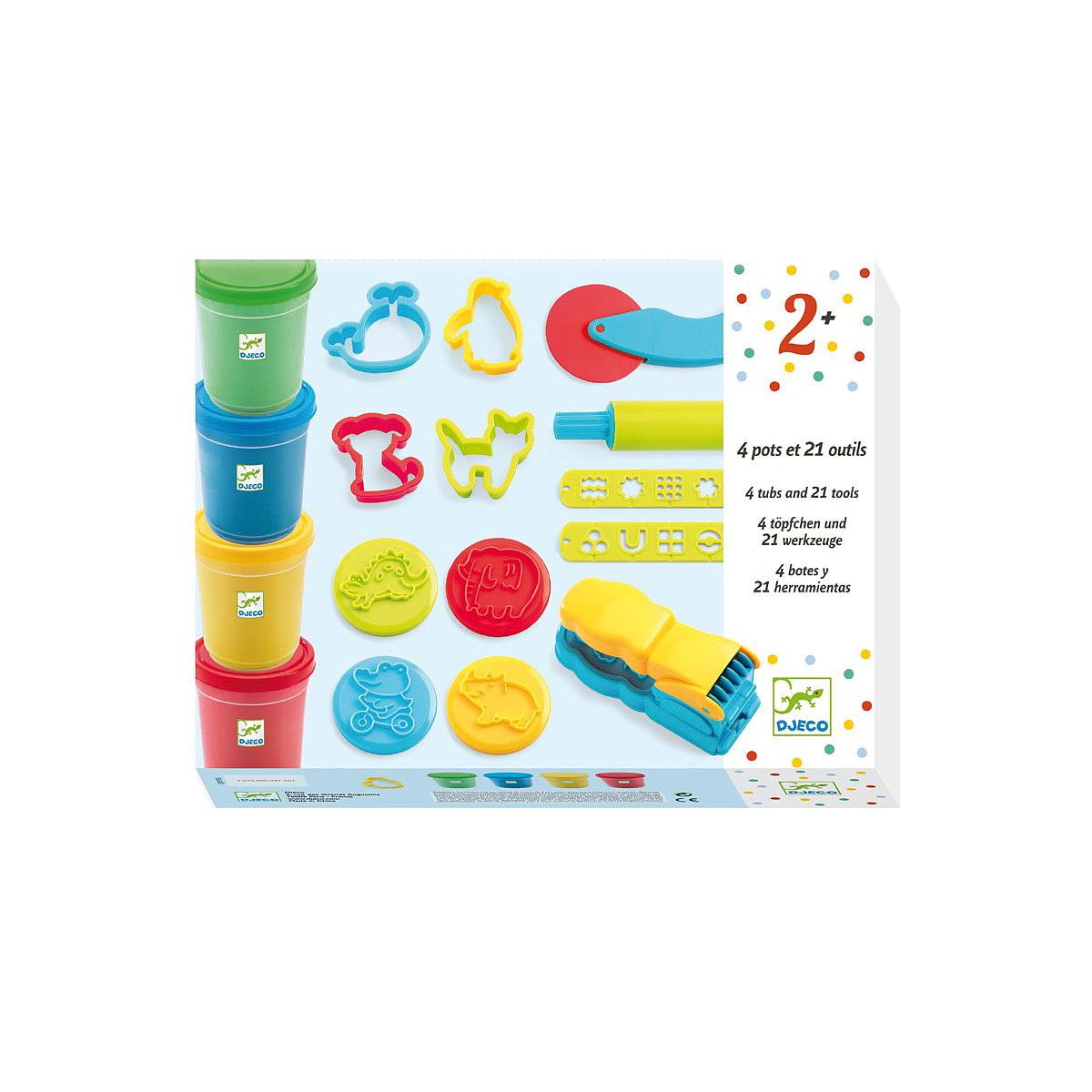 Pâte à modeler et 21 outils Djeco
