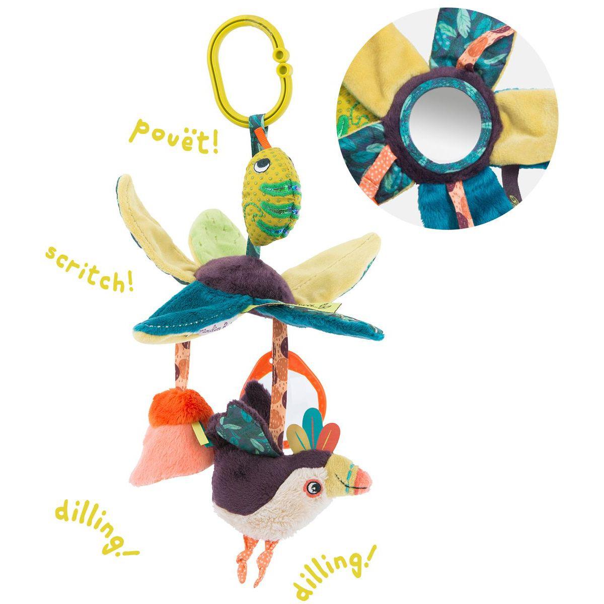 Peluche d'activités à suspendre feuilles DANS LA JUNGLE Moulin Roty