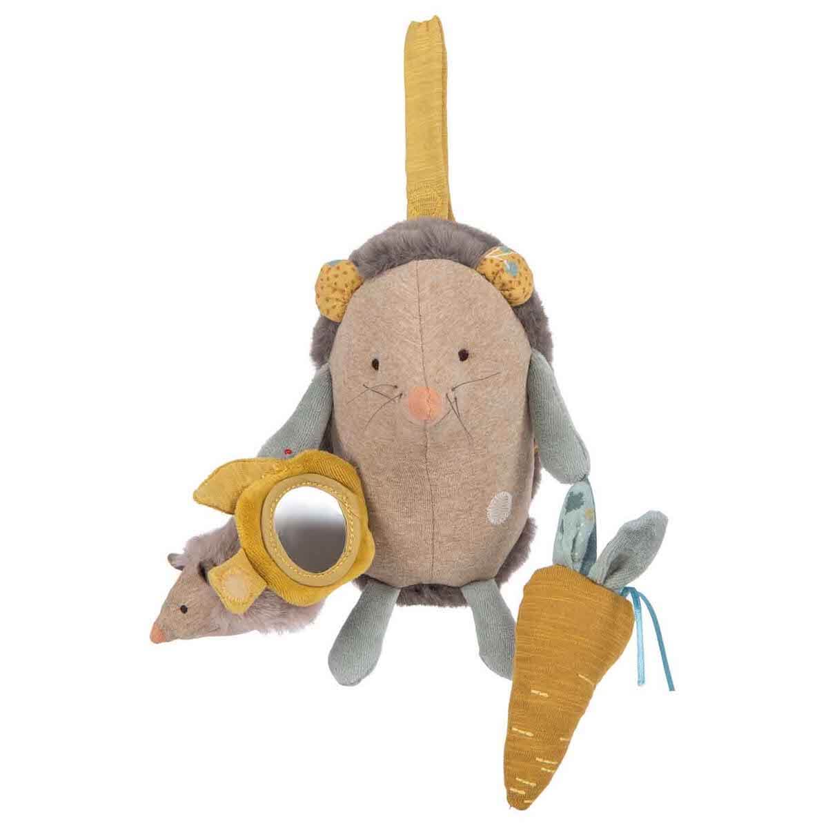 Peluche d'activités à suspendre hérisson TROIS PETITS LAPINS Moulin Roty